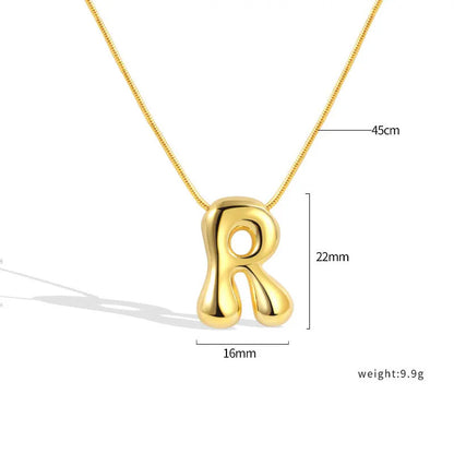 925 Sterling Silver Initial Necklace – Elegant Balloon Letter Gift for Her