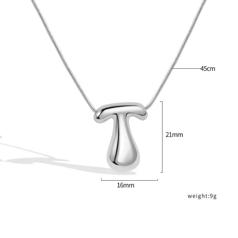 925 Sterling Silver Initial Necklace – Elegant Balloon Letter Gift for Her