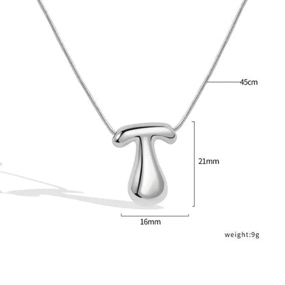 925 Sterling Silver Initial Necklace – Elegant Balloon Letter Gift for Her