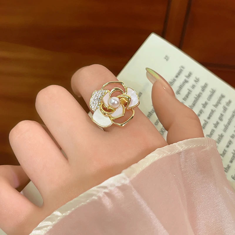 Camellia Flower Gold Ring
