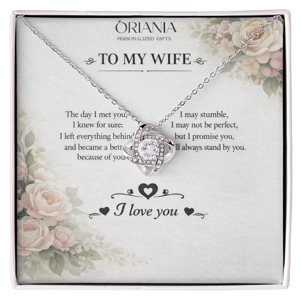 💎 Oriania – To My ًWife | Love Knot Necklace – Forever Yours