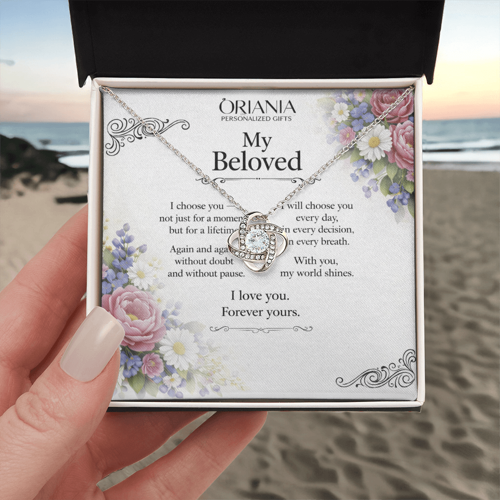 💎 Oriania – To My Beloved | Love Knot Necklace – Forever Yours