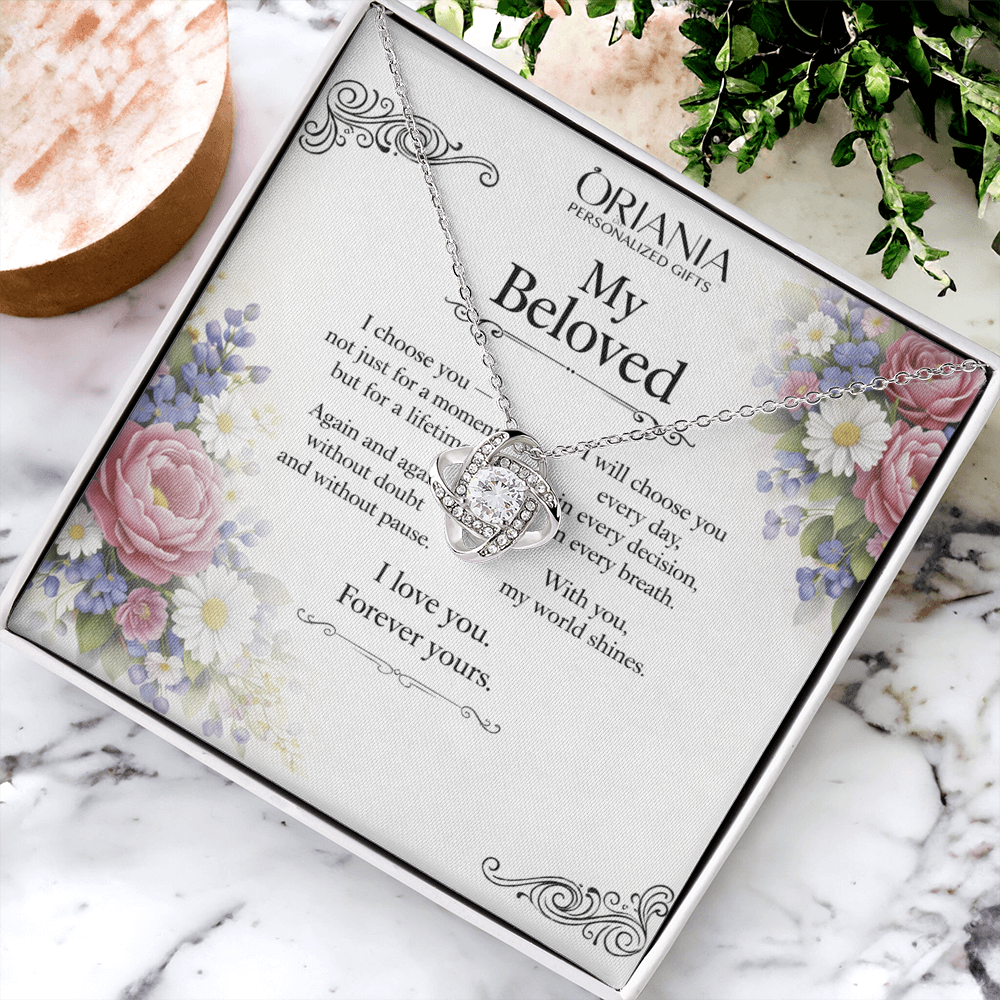 💎 Oriania – To My Beloved | Love Knot Necklace – Forever Yours