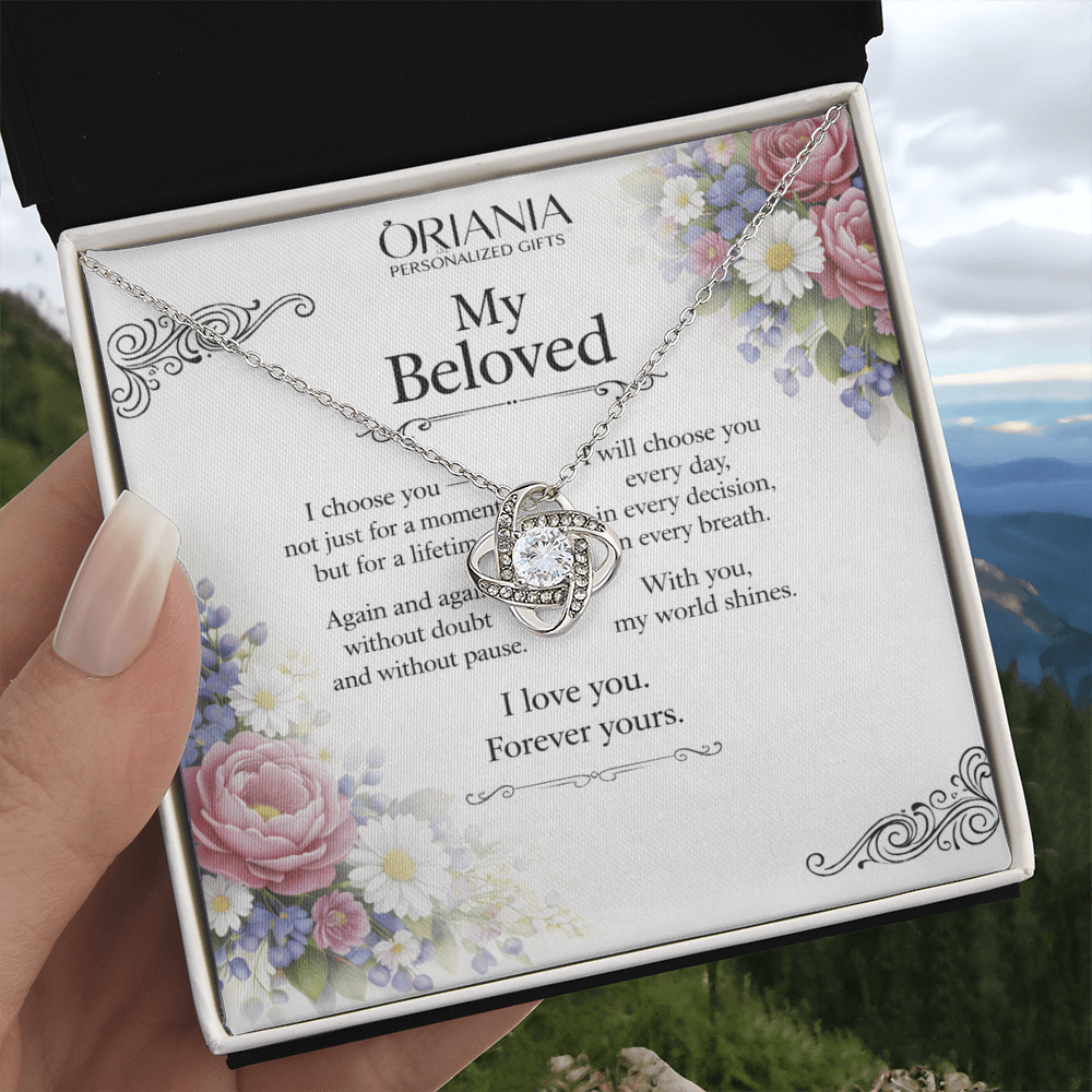 💎 Oriania – To My Beloved | Love Knot Necklace – Forever Yours
