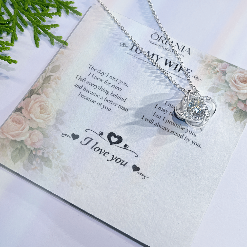 💎 Oriania – To My ًWife | Love Knot Necklace – Forever Yours