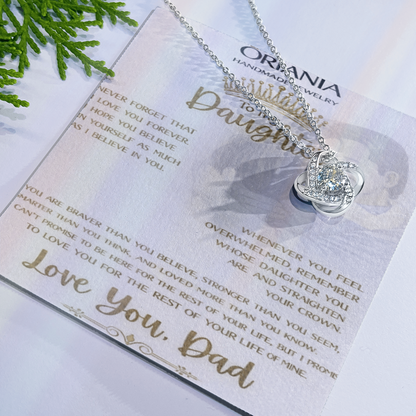 Oriania Love Knot Necklace – Meaningful Gift for Daughter from Dad
