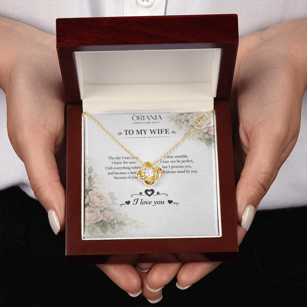 💎 Oriania – To My ًWife | Love Knot Necklace – Forever Yours