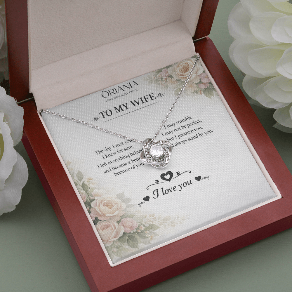 💎 Oriania – To My ًWife | Love Knot Necklace – Forever Yours