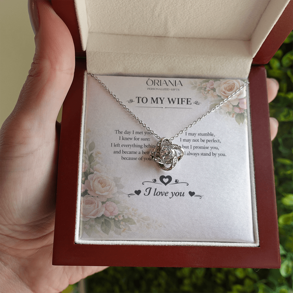 💎 Oriania – To My ًWife | Love Knot Necklace – Forever Yours
