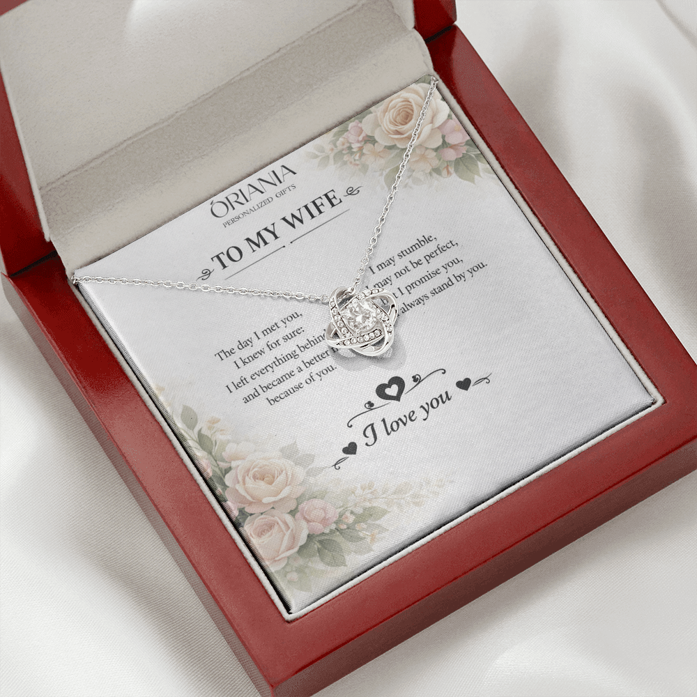 💎 Oriania – To My ًWife | Love Knot Necklace – Forever Yours