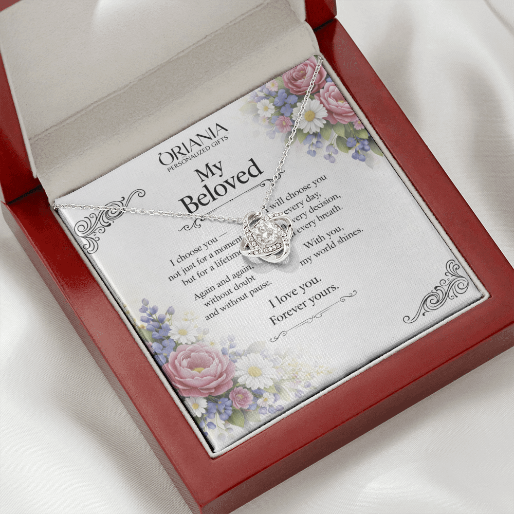 💎 Oriania – To My Beloved | Love Knot Necklace – Forever Yours