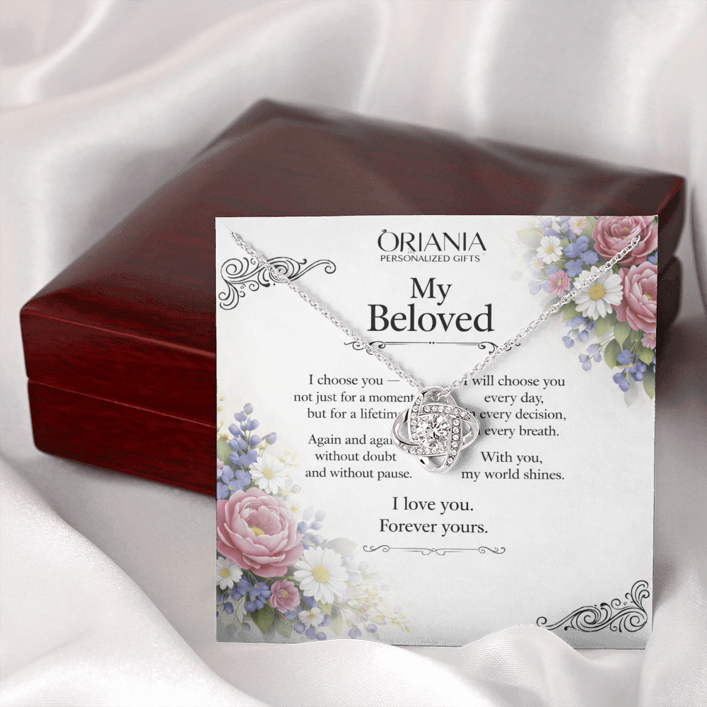 💎 Oriania – To My Beloved | Love Knot Necklace – Forever Yours