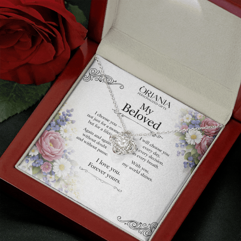 💎 Oriania – To My Beloved | Love Knot Necklace – Forever Yours