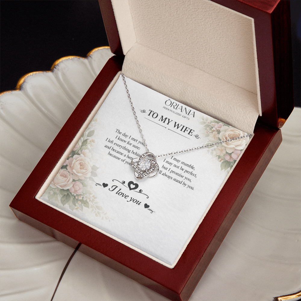 💎 Oriania – To My ًWife | Love Knot Necklace – Forever Yours