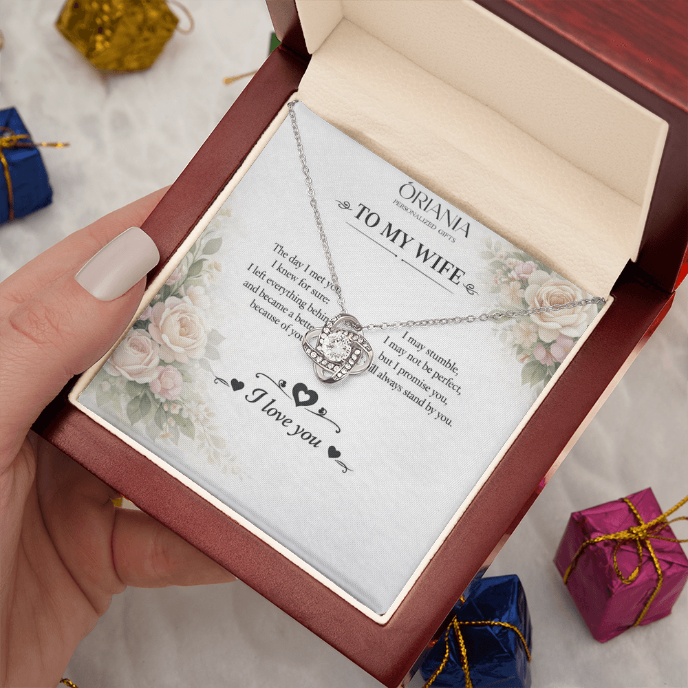 💎 Oriania – To My ًWife | Love Knot Necklace – Forever Yours