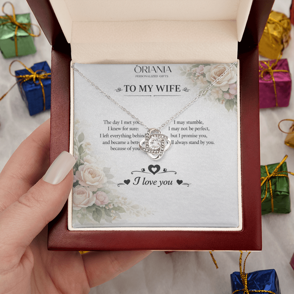 💎 Oriania – To My ًWife | Love Knot Necklace – Forever Yours