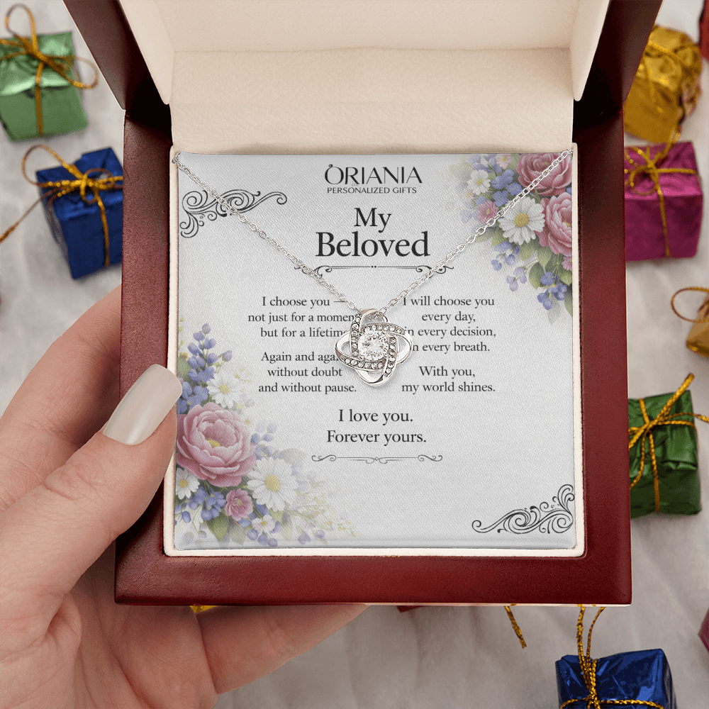 💎 Oriania – To My Beloved | Love Knot Necklace – Forever Yours