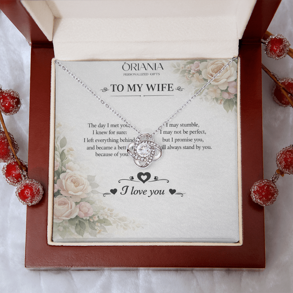 💎 Oriania – To My ًWife | Love Knot Necklace – Forever Yours