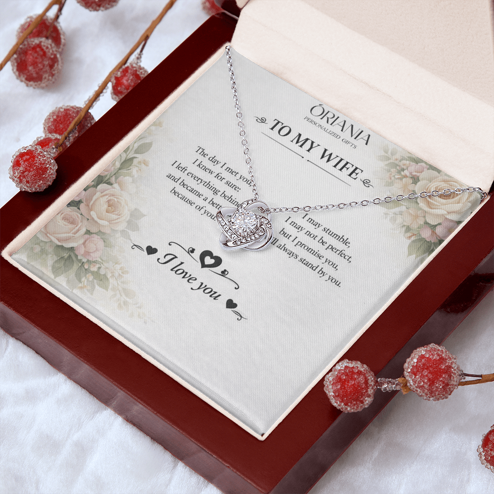 💎 Oriania – To My ًWife | Love Knot Necklace – Forever Yours