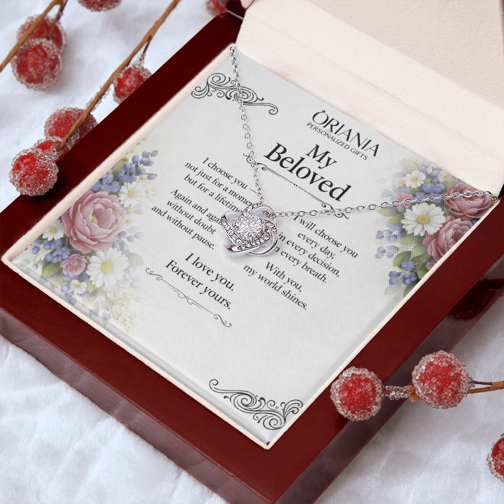 💎 Oriania – To My Beloved | Love Knot Necklace – Forever Yours