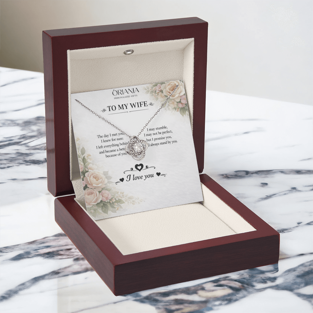 💎 Oriania – To My ًWife | Love Knot Necklace – Forever Yours