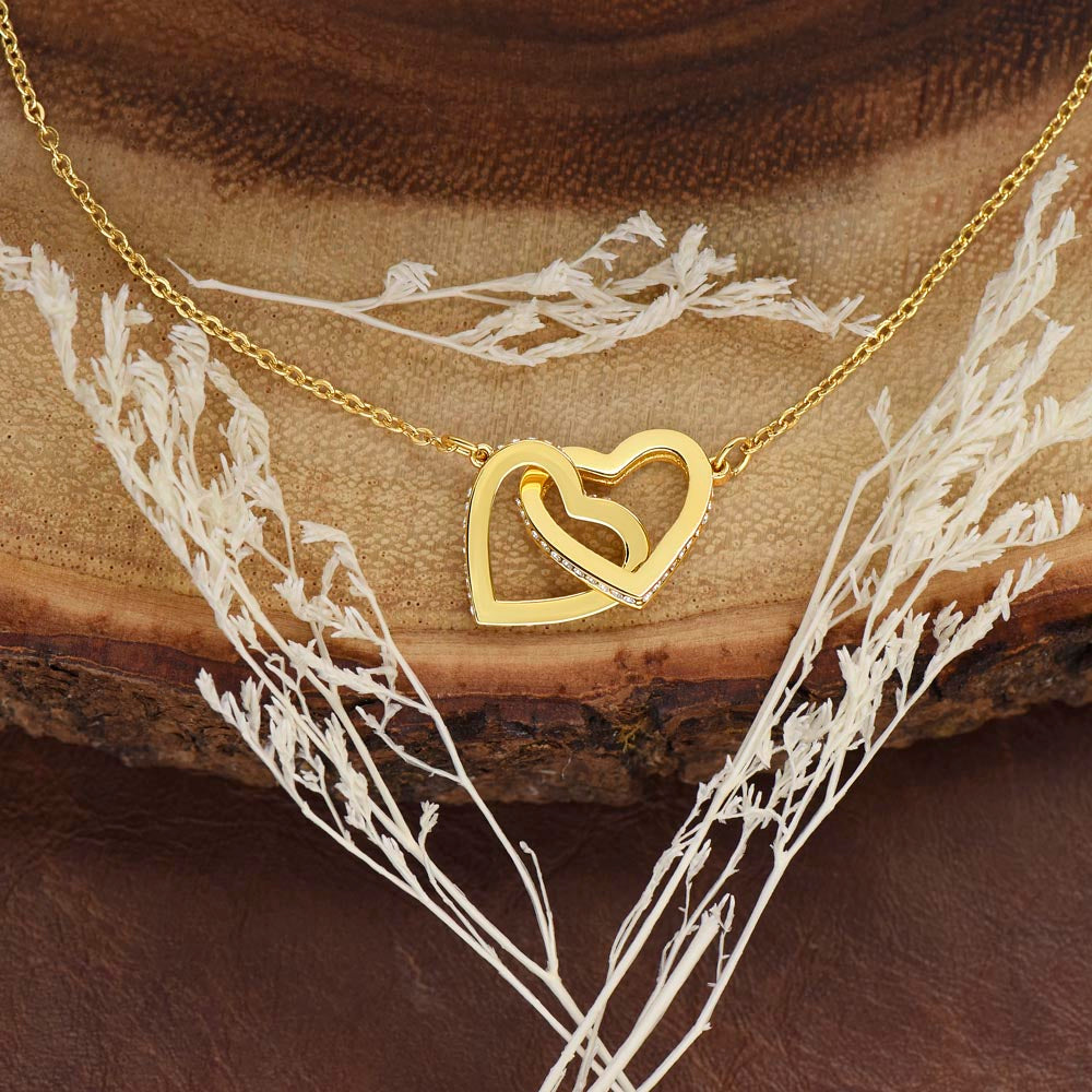 Oriania Interlocking Hearts Necklace – To My Beloved, Forever & Always