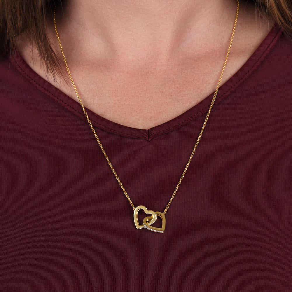 Oriania Interlocking Hearts Necklace – To My Beloved, Forever & Always