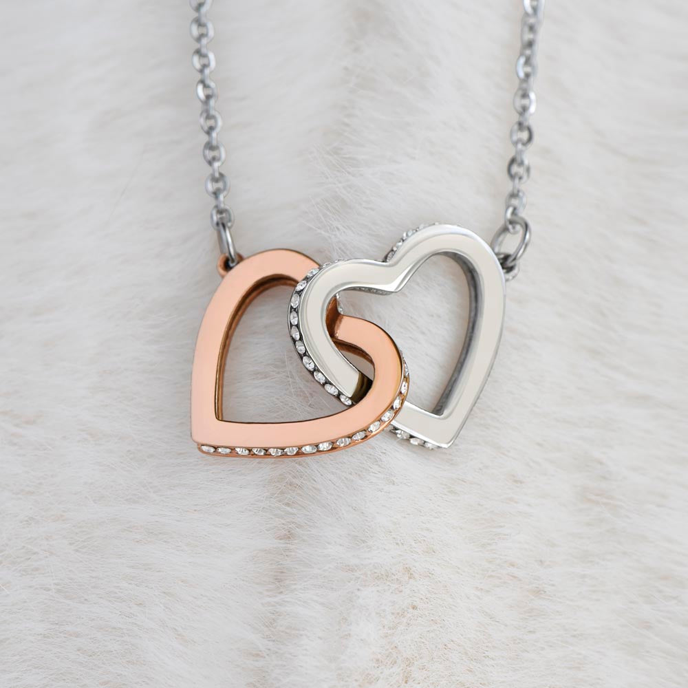 Oriania Interlocking Hearts Necklace – To My Beloved, Forever & Always