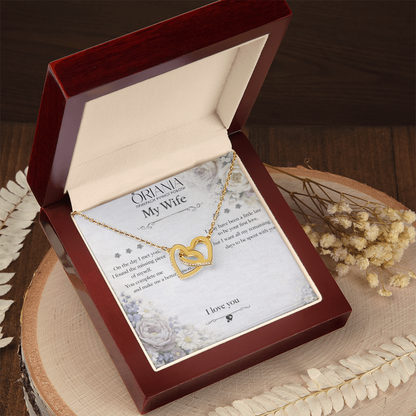 🔥 ORIANIA Necklace – To My Wife | Interlocking Hearts – Forever Love