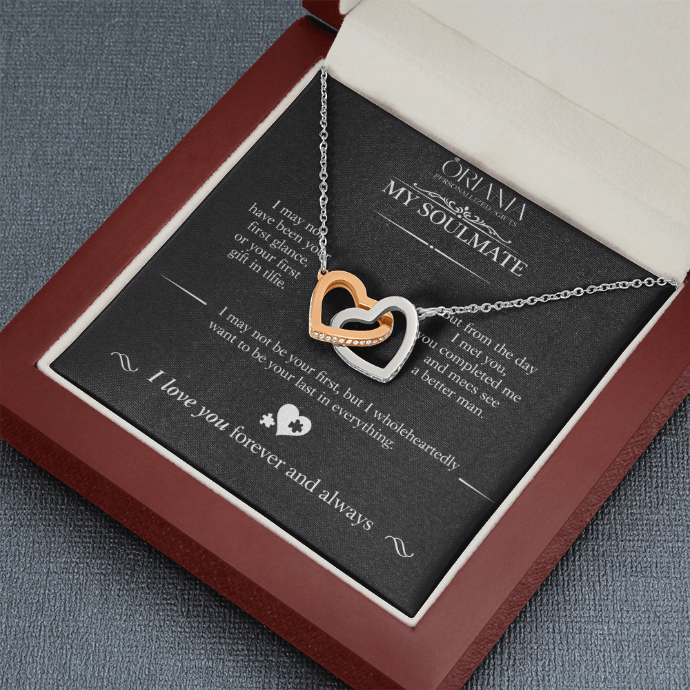 Oriania Interlocking Hearts Necklace – To My Beloved, Forever & Always